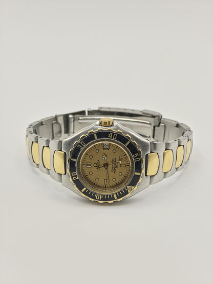 Vintage Omega Seamaster Two Tone Quartz Watch Date Swiss Made Women Diver Style - 14