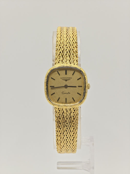 Vintage Longines Quartz Ladies Watch Gold Tone Swiss Made Elegant Bracelet Style - 15