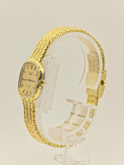 Vintage Longines Quartz Ladies Watch Gold Tone Swiss Made Elegant Bracelet Style - 15