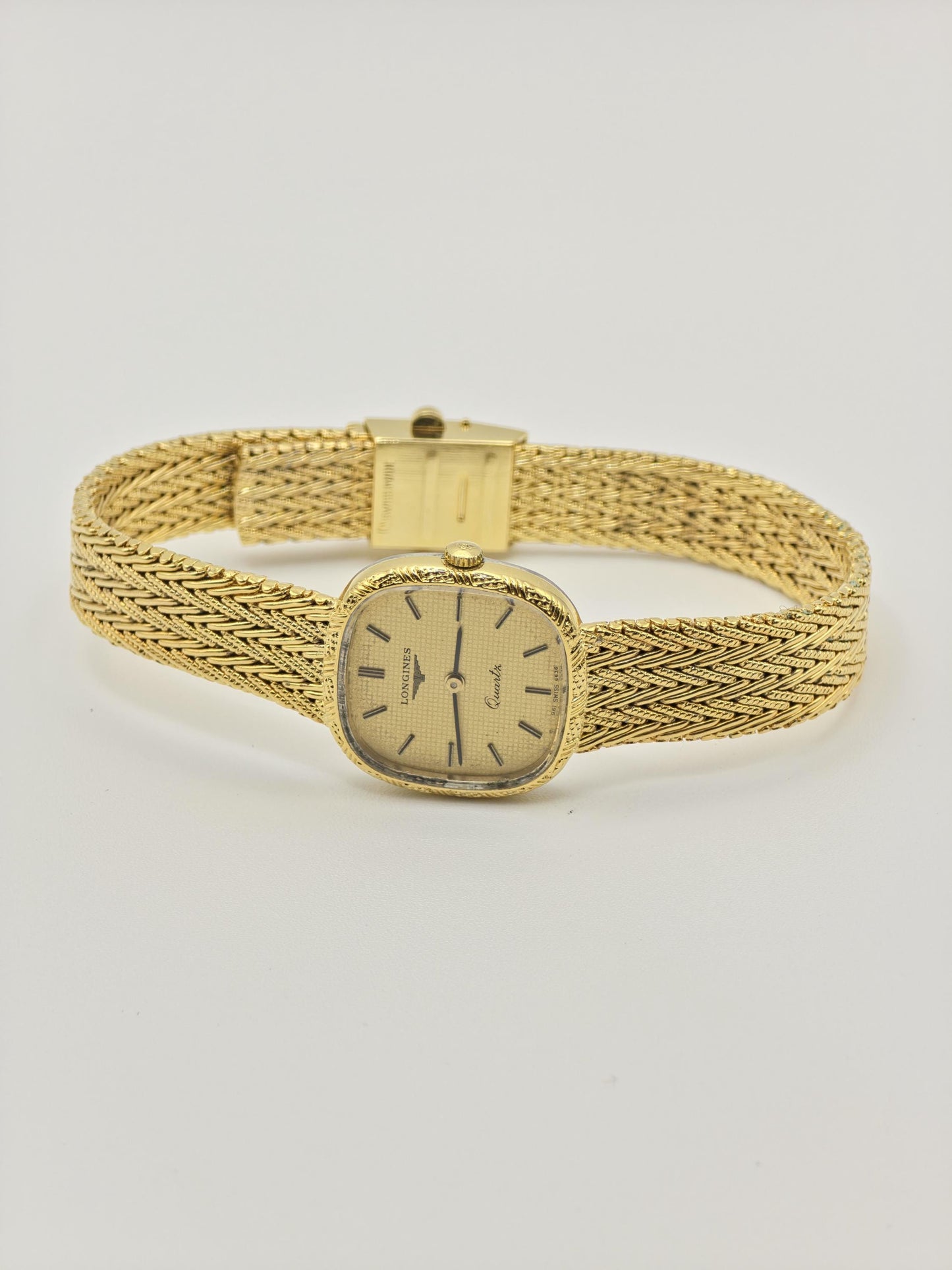 Vintage Longines Quartz Ladies Watch Gold Tone Swiss Made Elegant Bracelet Style - 15