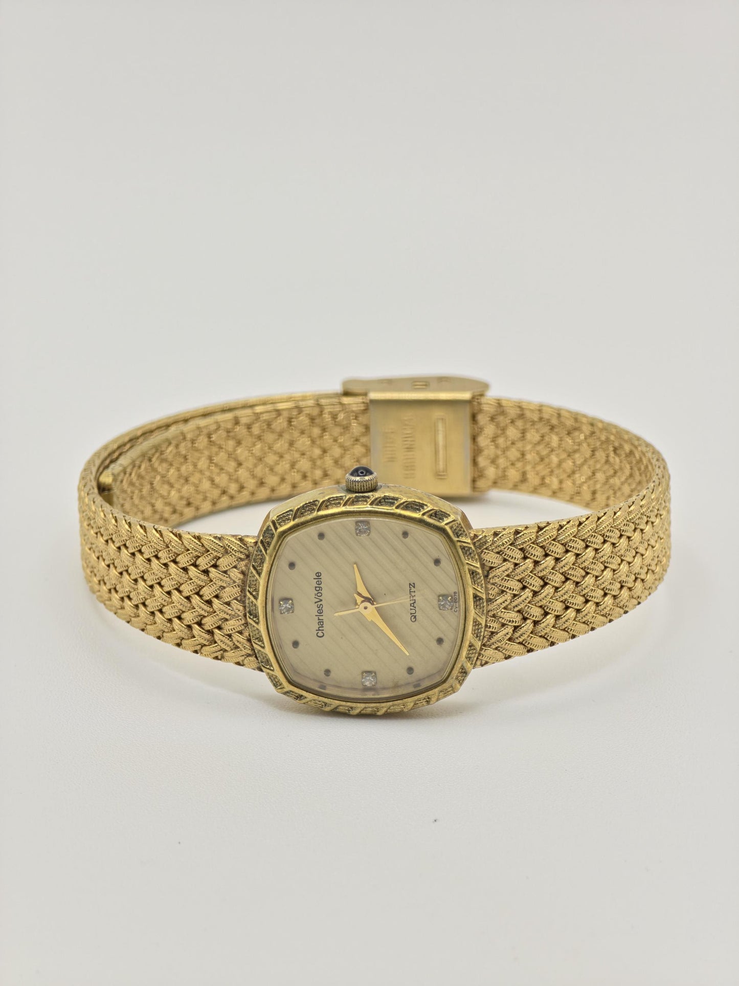 Vintage Charles Vögele Quartz Ladies Watch Gold Tone Swiss Style Elegant Bracelet - 17