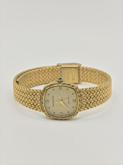 Vintage Charles Vögele Quartz Ladies Watch Gold Tone Swiss Style Elegant Bracelet - 17