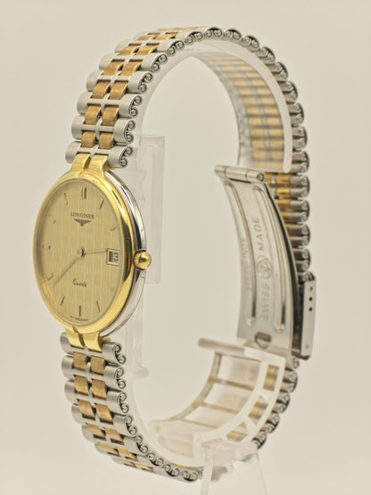 Vintage Longines Quartz Two Tone Watch Swiss Made Date Classic Unisex Bracelet - 18
