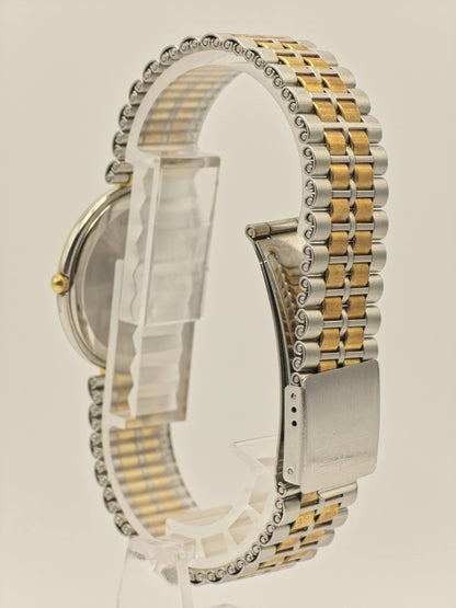 Vintage Longines Quartz Two Tone Watch Swiss Made Date Classic Unisex Bracelet - 18
