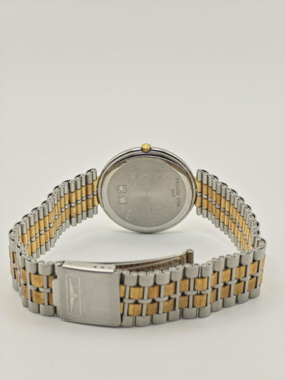 Vintage Longines Quartz Two Tone Watch Swiss Made Date Classic Unisex Bracelet - 18