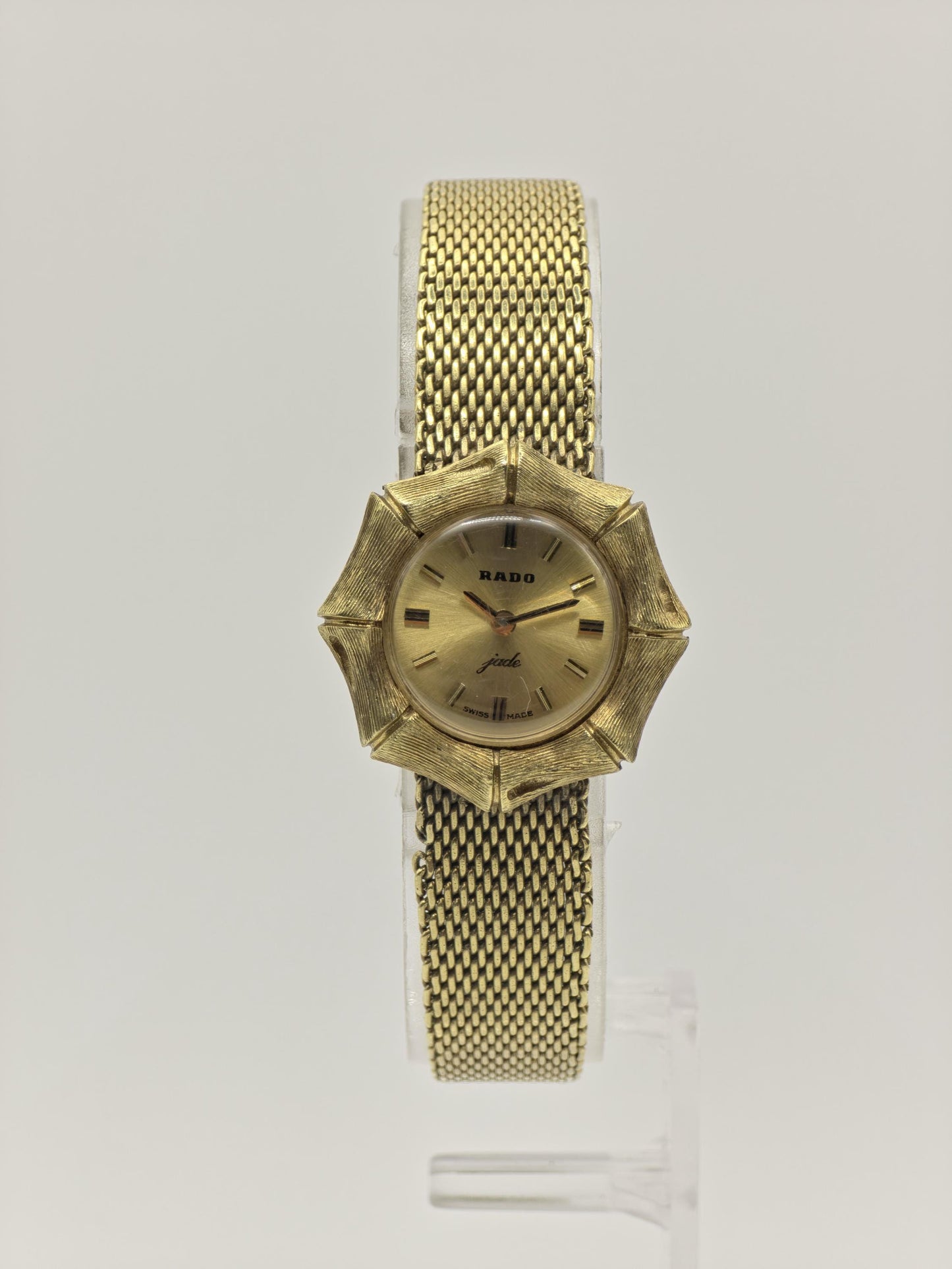 Rado Jade Vintage Gold Tone Women Watch | Swiss Made | Quartz | Mesh Bracelet | Ref. 5527 | - 21