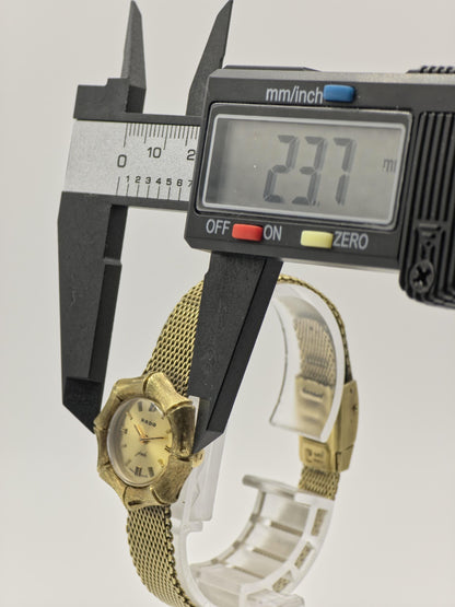 Rado Jade Vintage Gold Tone Women Watch | Swiss Made | Quartz | Mesh Bracelet | Ref. 5527 | - 21