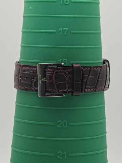 Gucci Unisex Swiss Quartz Watch Silver Dial Brown Leather Strap Ref. 101J 10021444 | - 96