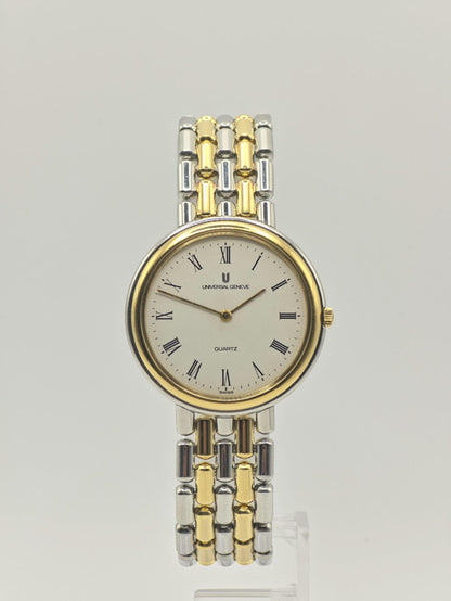 Universal Genève Quartz mens Watch Two-Tone Bracelet Roman Dial Ref. 633.019 | - 98