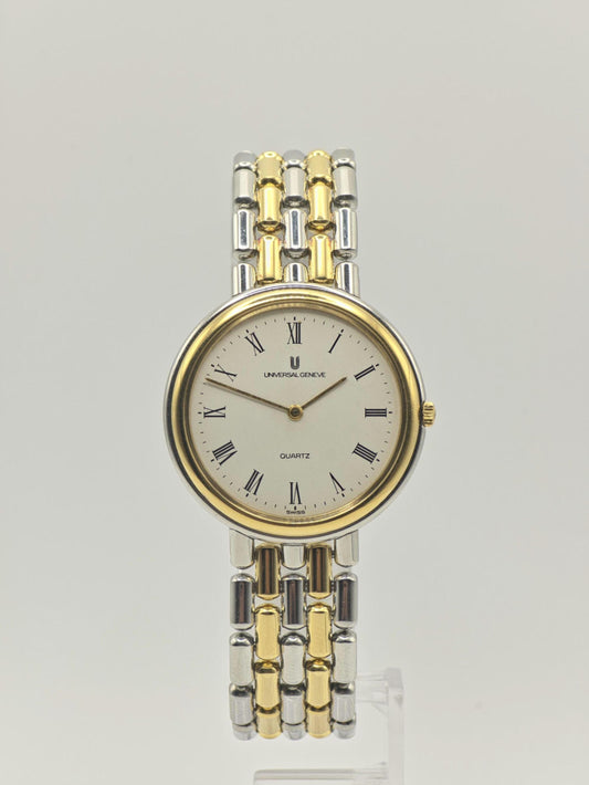Universal Genève Quartz mens Watch Two-Tone Bracelet Roman Dial Ref. 633.019 | - 98