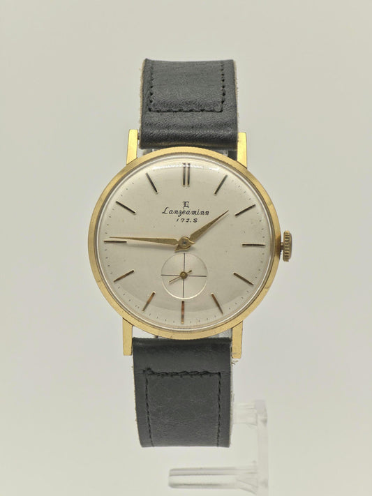 Vintage Lanzeaminn 17 Jewels Mechanical Men’s Watch Gold Super Plated Classic Dress Watch | - 26