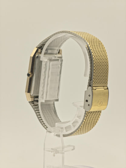 Vintage Aureole SW-E206 Quartz Men’s Watch Gold Tone Square Case Swiss Made Classic Dress Watch | - 27