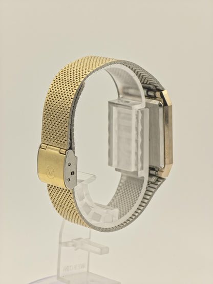 Vintage Aureole SW-E206 Quartz Men’s Watch Gold Tone Square Case Swiss Made Classic Dress Watch | - 27