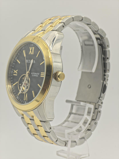 Bulova Men’s Automatic Open Heart Two-Tone Watch 21 Jewels Model 98A168 - 111