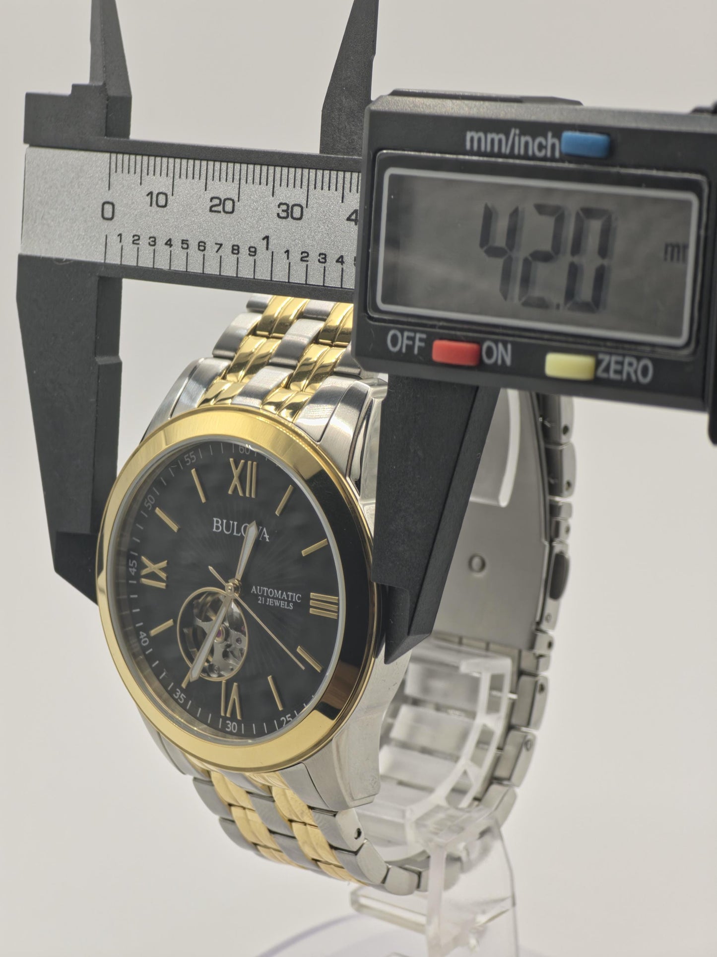 Bulova Men’s Automatic Open Heart Two-Tone Watch 21 Jewels Model 98A168 - 111