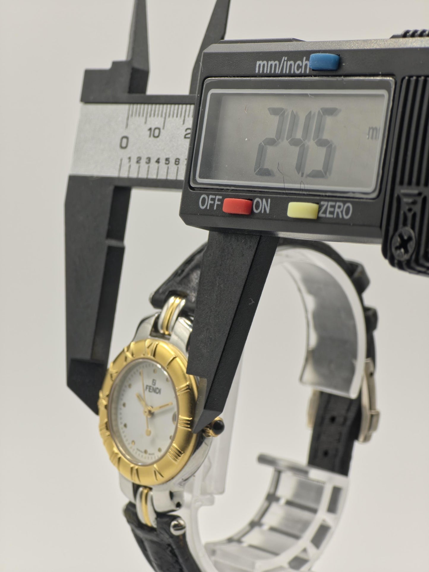 Fendi 900L Swiss Made Women’s Quartz Watch Gold Bezel White Dial Leather Strap | - 30