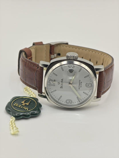 Bulova BVV401 Automatic Men’s Watch 21 Jewels 10 ATM White Dial Brown Leather Strap 49461 | - 31