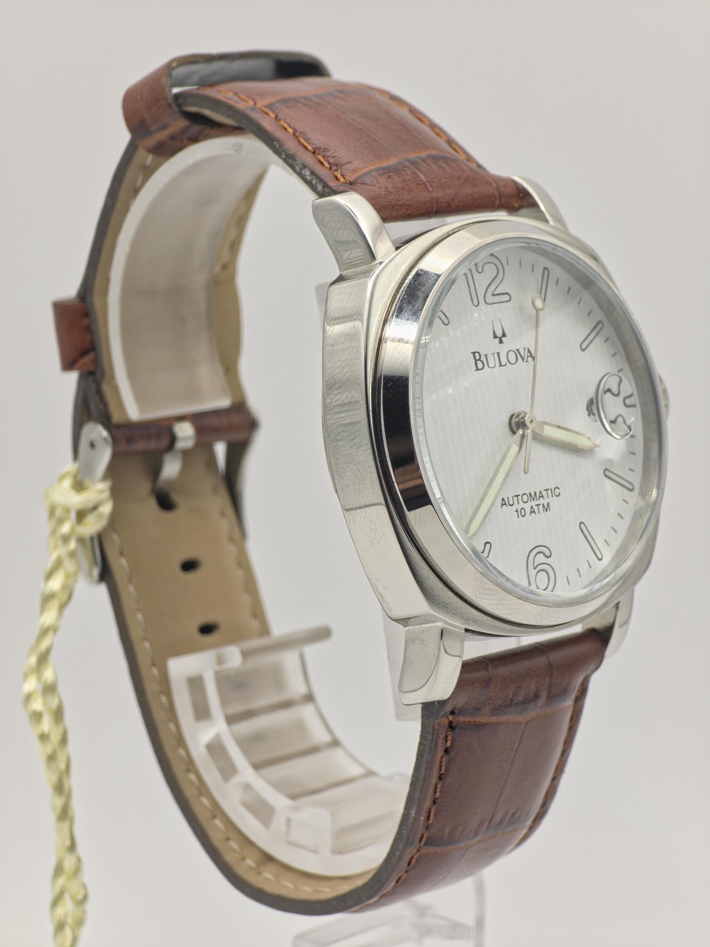 Bulova BVV401 Automatic Men’s Watch 21 Jewels 10 ATM White Dial Brown Leather Strap 49461 | - 31