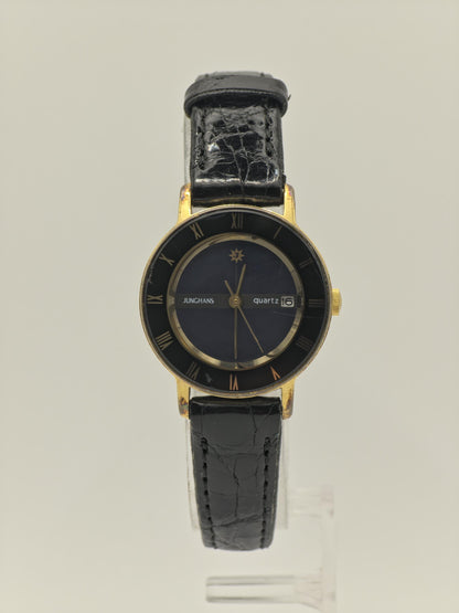 Junghans Women’s Quartz Watch JY401L Ref. 410930 Gold Tone Case Black Dial | - 38