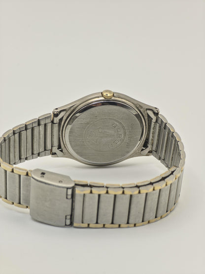 Buren Quartz Watch Ref. 0W-BU-217337 Two Tone Bracelet Swiss Unisex Vintage | - 40