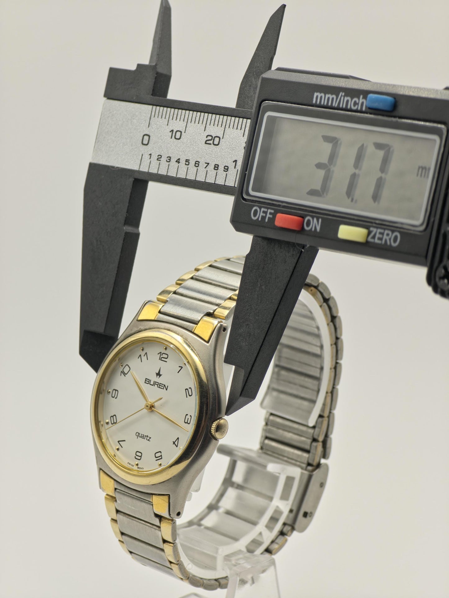 Buren Quartz Watch Ref. 0W-BU-217337 Two Tone Bracelet Swiss Unisex Vintage | - 40