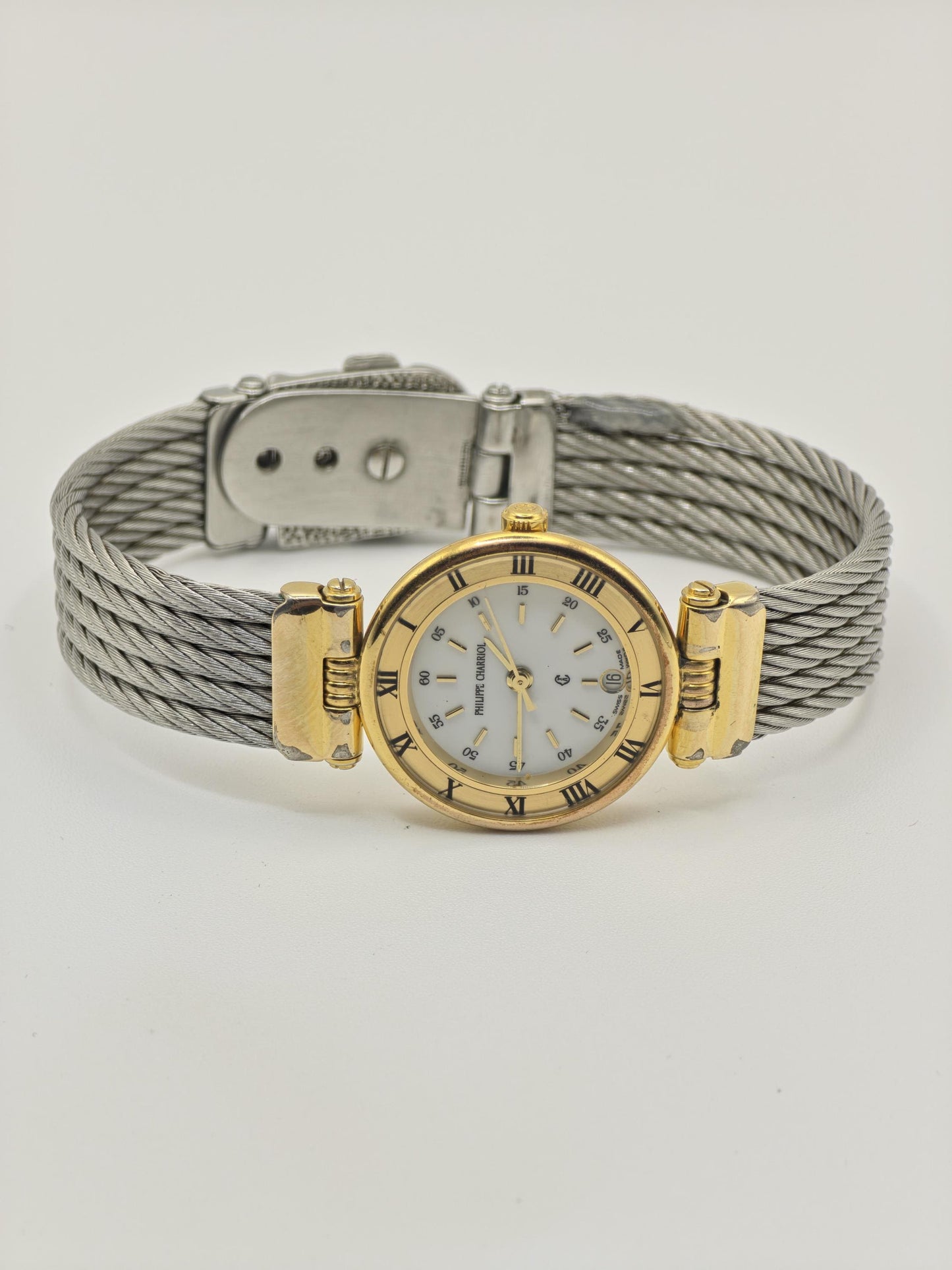 Philippe Charriol Quartz Watch Gold Tone Cable Bracelet Swiss Women Vintage | - 42