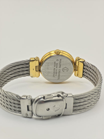 Philippe Charriol Quartz Watch Gold Tone Cable Bracelet Swiss Women Vintage | - 42