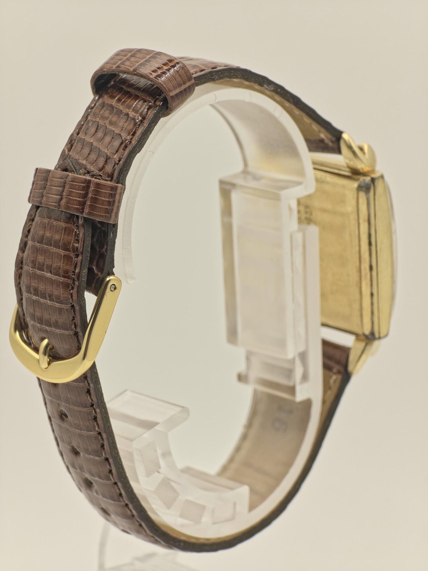 Longines Vintage Mechanical Watch Small Seconds Gold Tone Case Brown Leather Strap Men | - 45