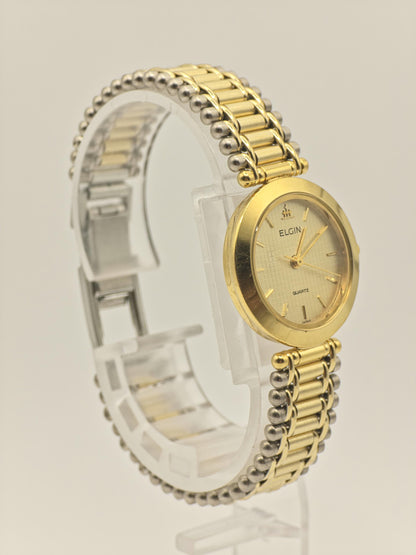 Elgin Quartz Watch Ref. FK238 Two Tone Stainless Steel Bracelet Women Vintage | - 47