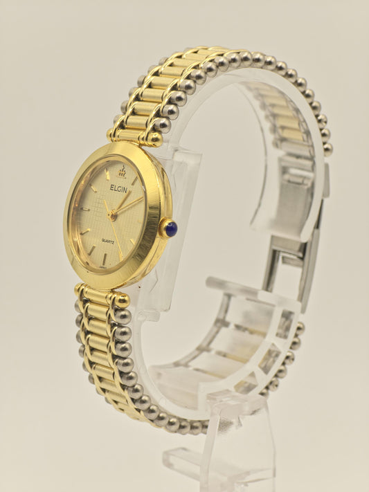 Elgin Quartz Watch Ref. FK238 Two Tone Stainless Steel Bracelet Women Vintage | - 47