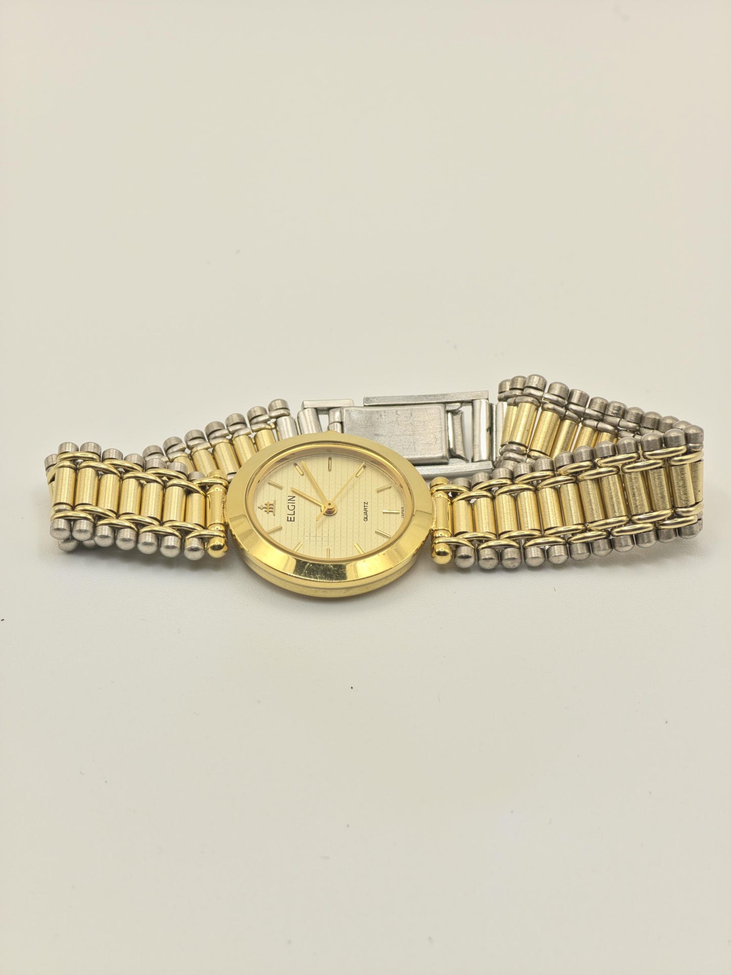 Elgin Quartz Watch Ref. FK238 Two Tone Stainless Steel Bracelet Women Vintage | - 47