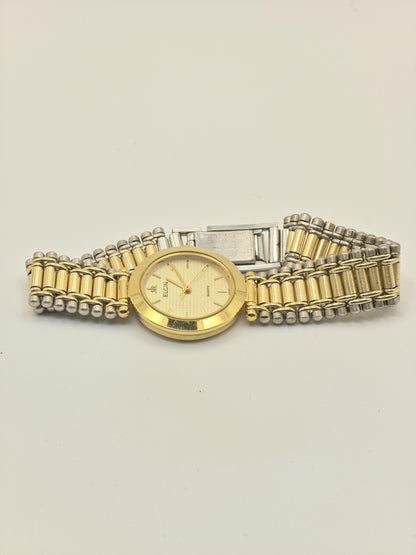 Elgin Quartz Watch Ref. FK238 Two Tone Stainless Steel Bracelet Women Vintage | - 47