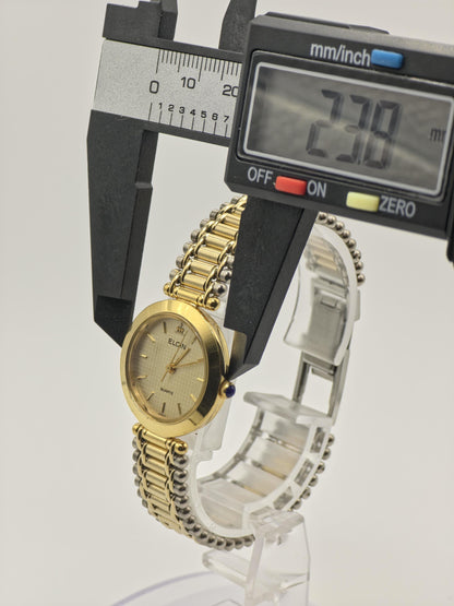 Elgin Quartz Watch Ref. FK238 Two Tone Stainless Steel Bracelet Women Vintage | - 47