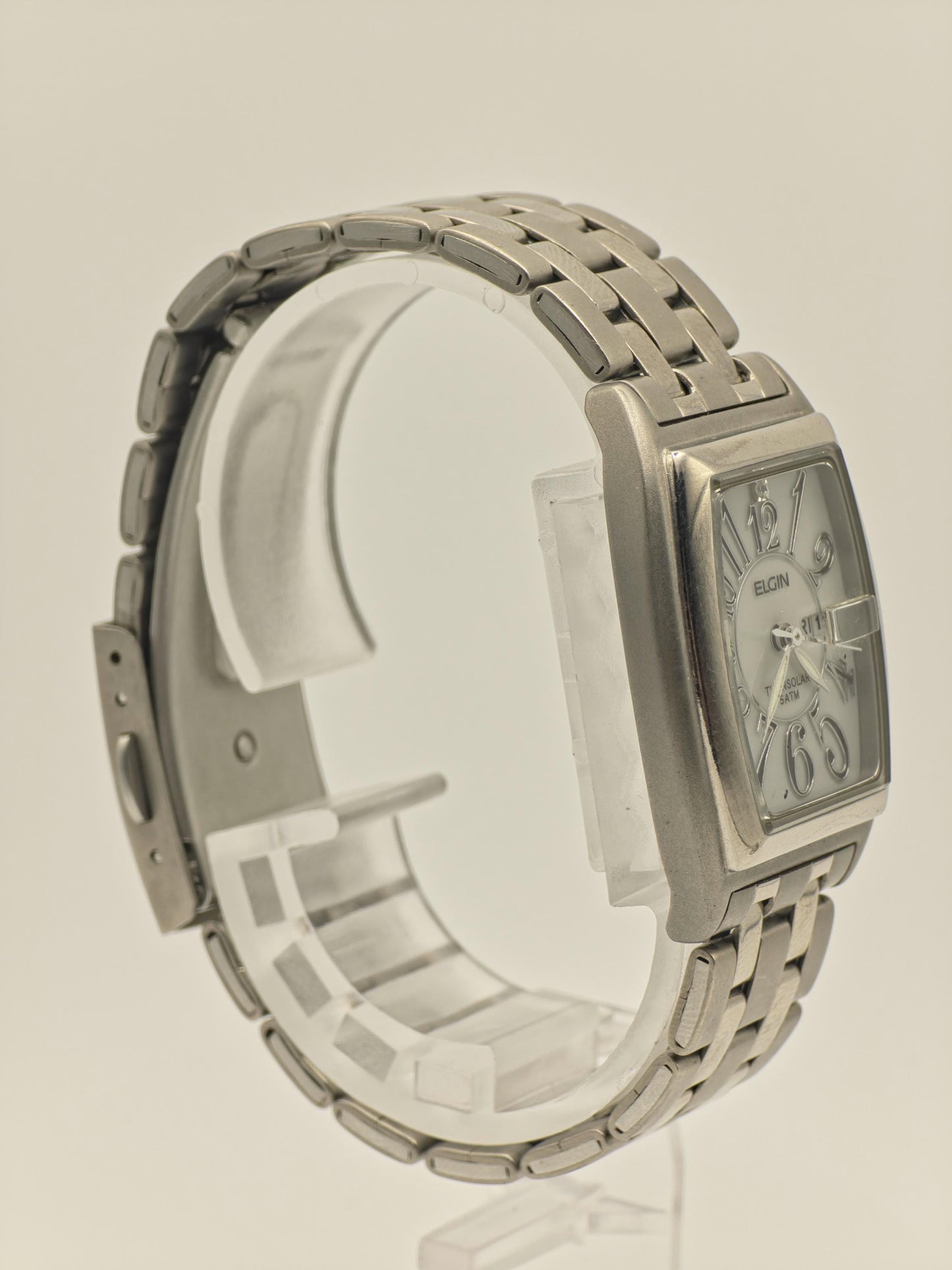 Elgin TitanSolar Solar Quartz Watch Ref. FK1282-C Stainless Steel Bracelet Women Vintage | - 48