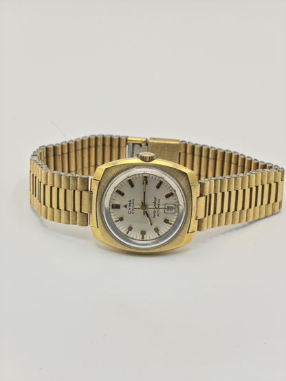Cyma Navystar Automatic Watch by Synchron Gold Tone Expansion Bracelet Women Vintage | - 54