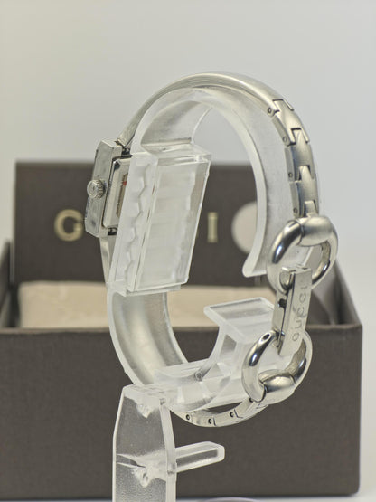 Gucci 128.5 Stainless Steel Quartz Watch Silver Bangle Women Vintage Boxed | - 56