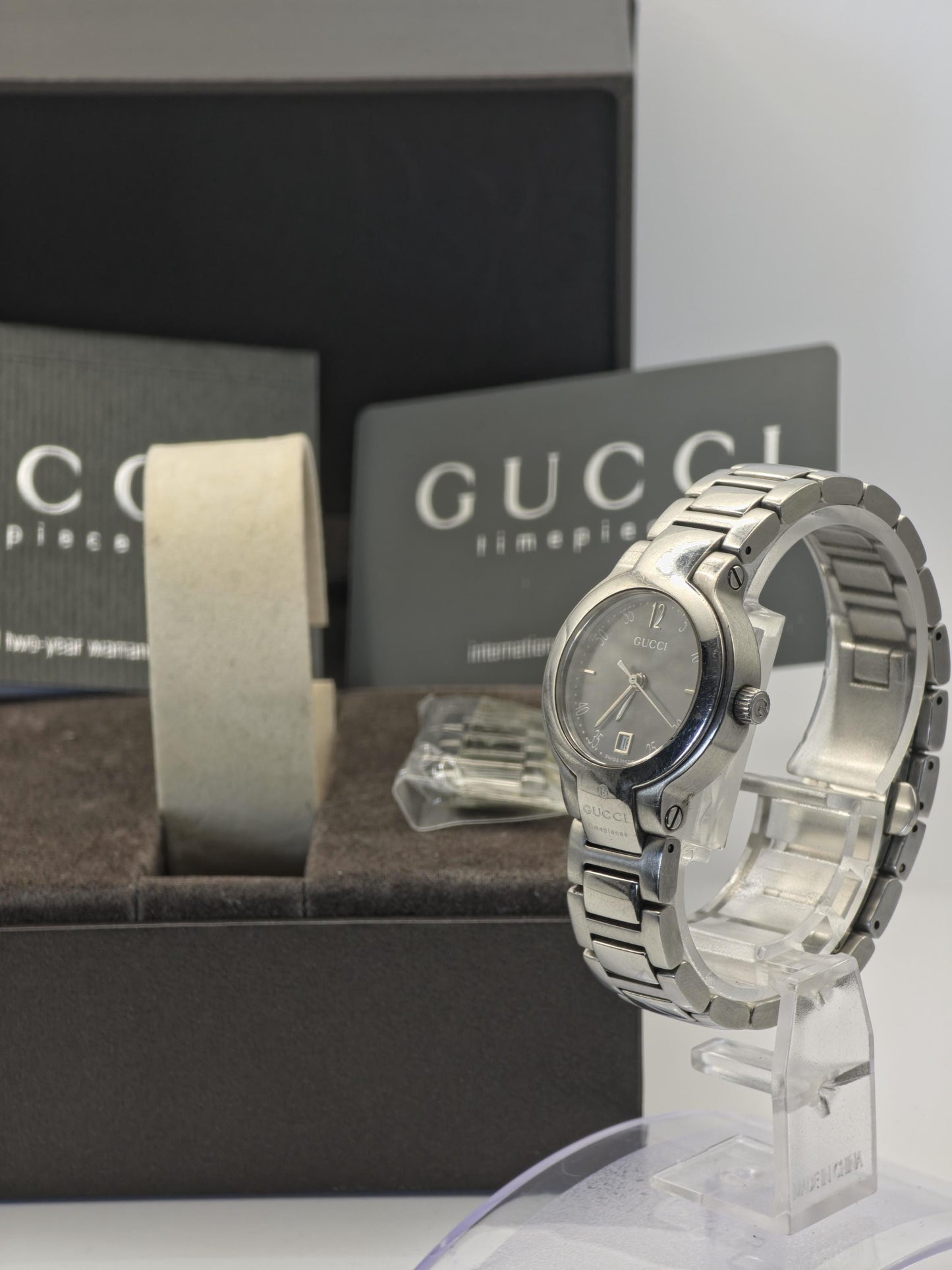 Gucci 8900L Quartz Women’s Watch Stainless Steel Date Box Warranty Extra Link | - 63