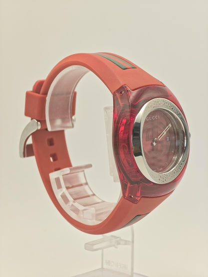 Gucci Sync 137.3 Women's Red Silicone Strap Swiss Quartz Watch 5ATM | - 72
