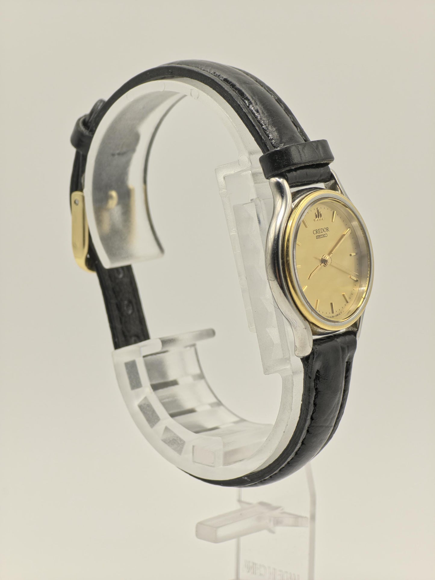 Credor Seiko Quartz Gold Dial Leather Strap Women’s Watch Vintage | - 82