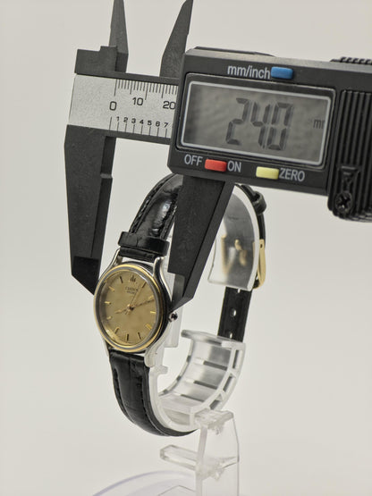 Credor Seiko Quartz Gold Dial Leather Strap Women’s Watch Vintage | - 82