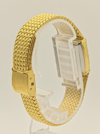 Elgin Gold-Tone Quartz Wristwatch Stainless Steel Mesh Bracelet Women Vintage | - 84