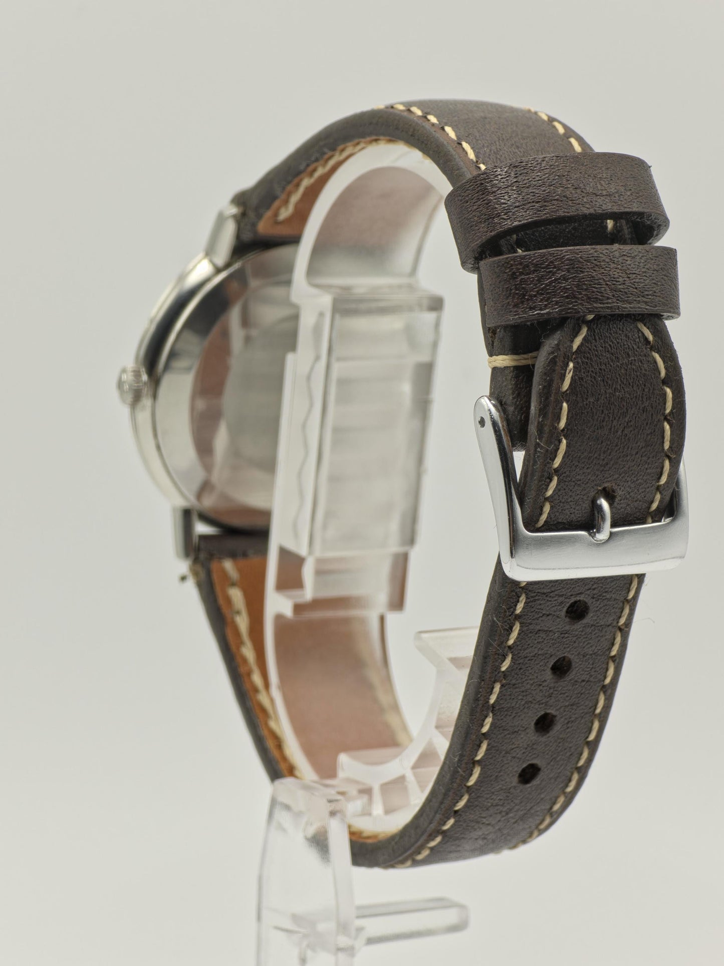 Omega Automatic Stainless Steel Date Silver Dial Leather Strap Men Vintage | - 85