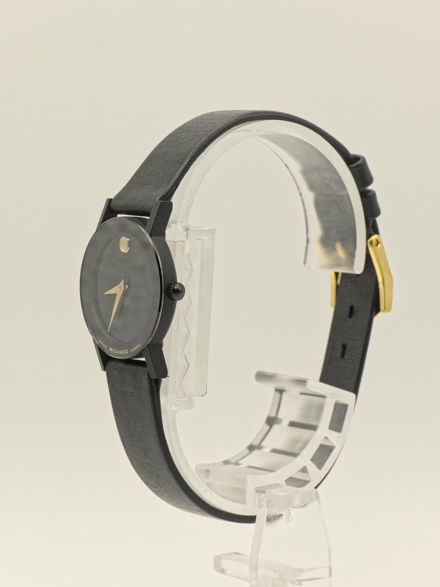Movado Museum Quartz Black Dial Leather Strap Swiss Made Women Vintage | - 86