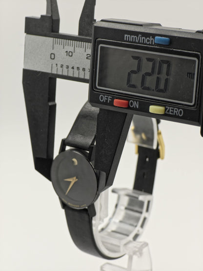 Movado Museum Quartz Black Dial Leather Strap Swiss Made Women Vintage | - 86