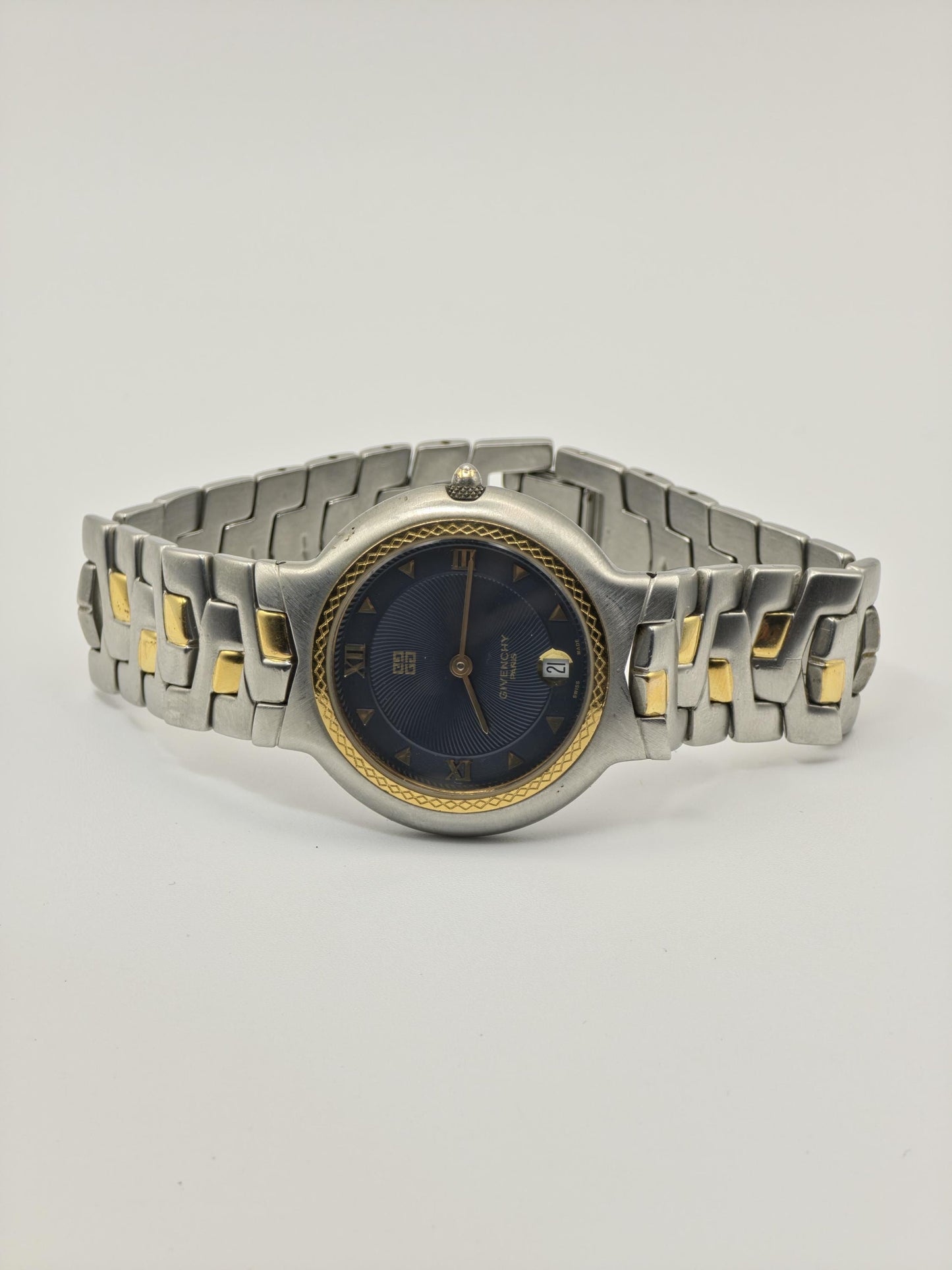 Givenchy Paris Verrazano Swiss Quartz Date Two Tone Stainless Steel Unisex Vintage | - 87