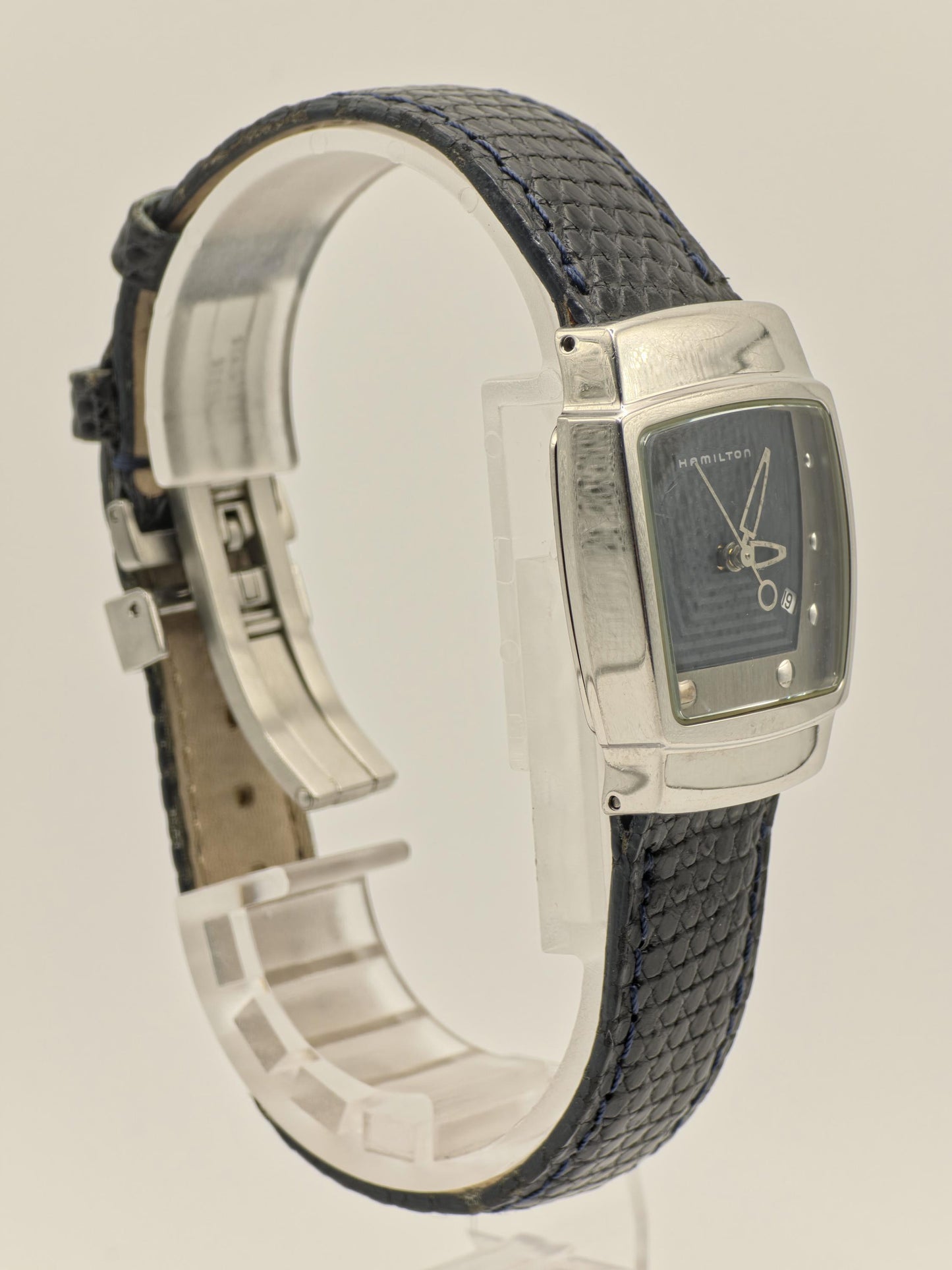 Hamilton Quartz Square Women Watch Black Dial Leather Strap Ref. 6329 | - 90