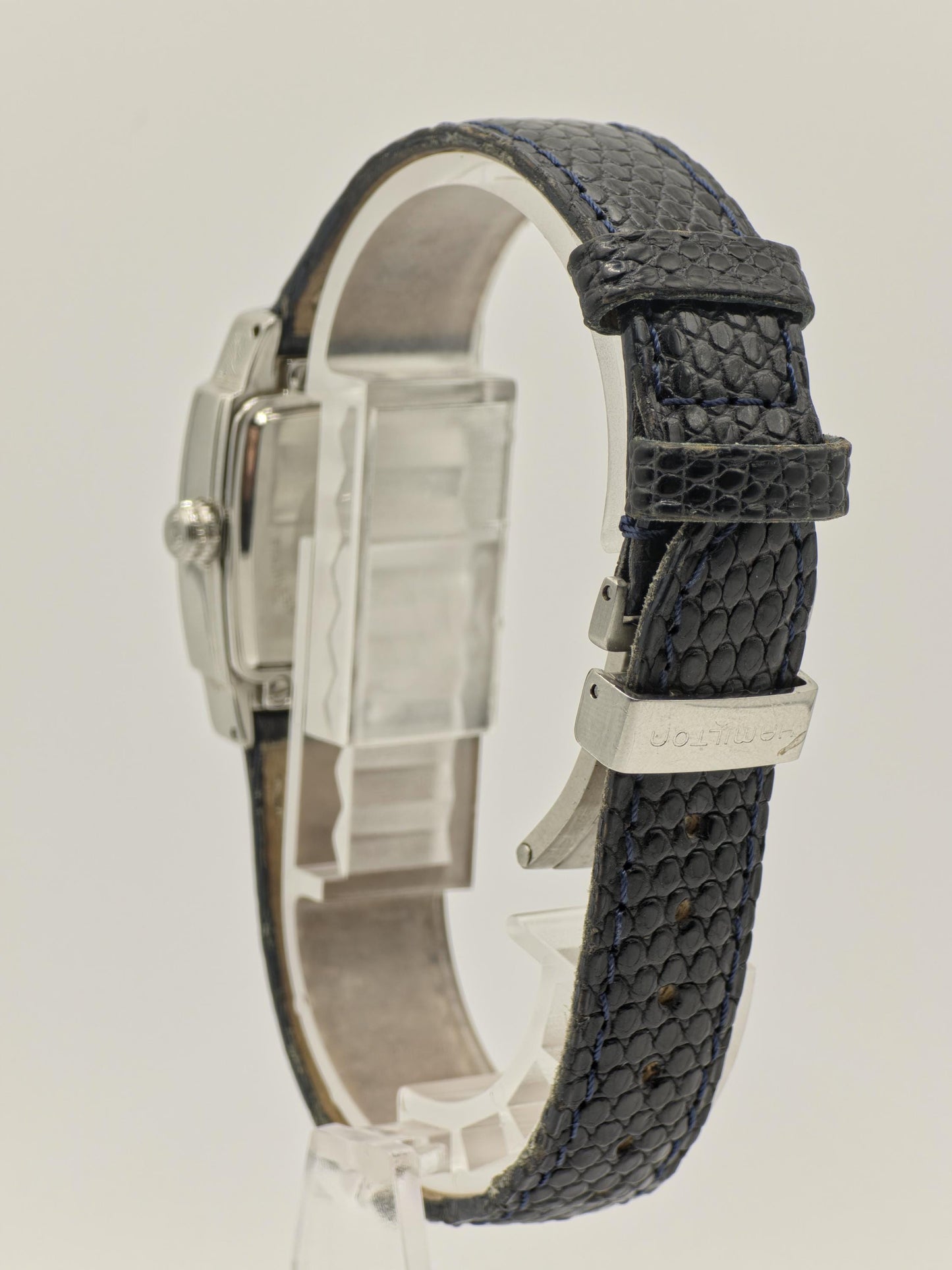 Hamilton Quartz Square Women Watch Black Dial Leather Strap Ref. 6329 | - 90