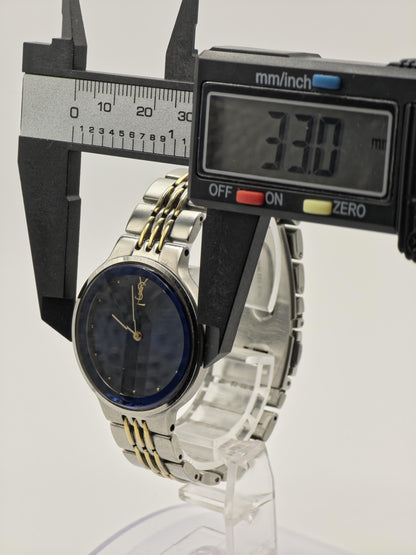 YSL Yves Saint Laurent Quartz Men’s Watch Blue Dial Two Tone Bracelet Ref. 960311 | - 91
