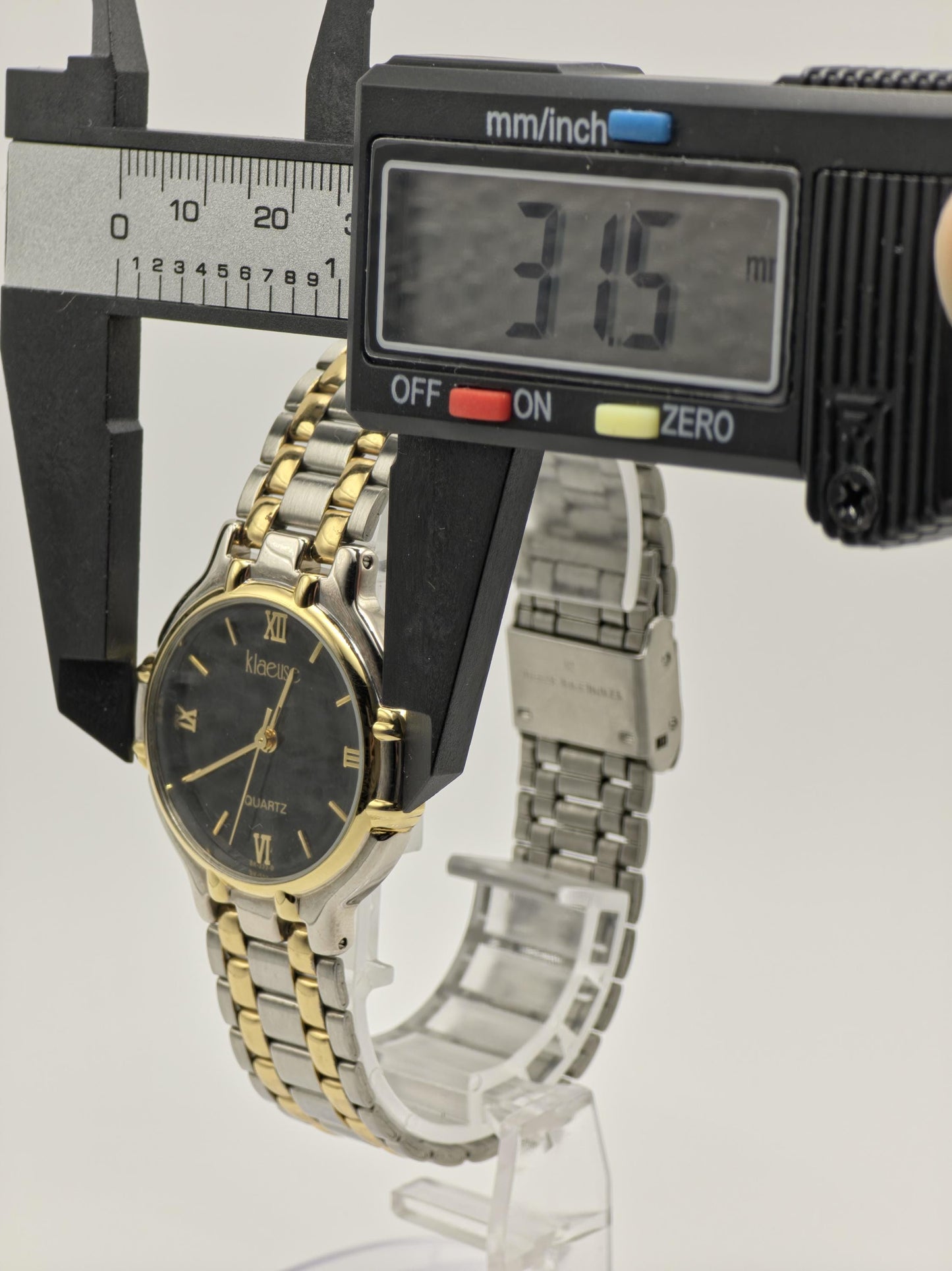 Klaeuse Men’s Quartz Watch Two-Tone Stainless Steel Bracelet Black Dial Ref. SK-233-D | - 95
