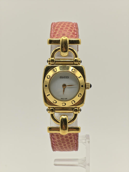 Gucci Gold Tone Watch | Model 6300L | Leather Strap | Swiss Made | Women | - 122